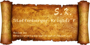 Staffenberger Kristóf névjegykártya